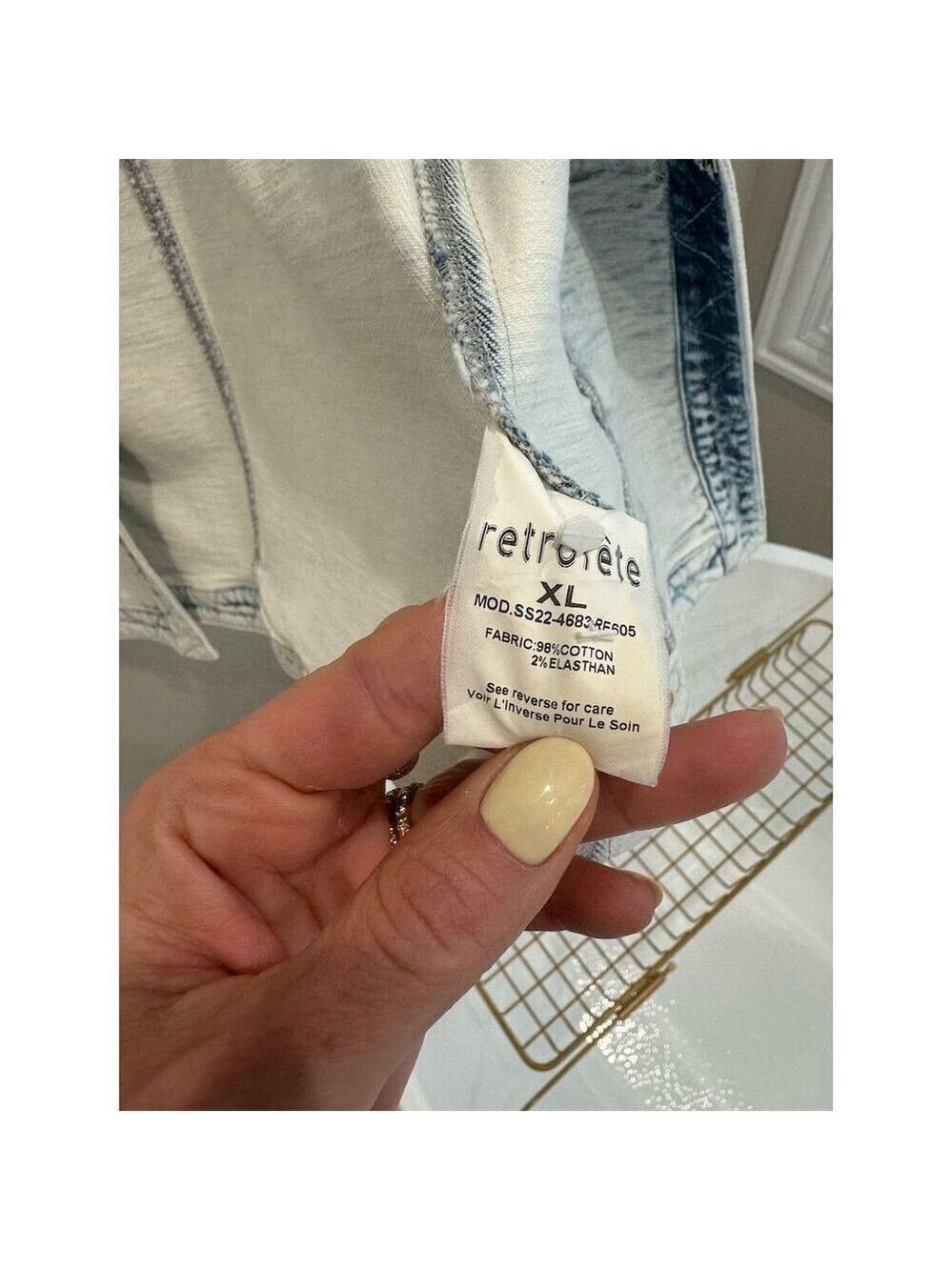 Retrofête Women's Denim Jacket XL Light Blue Acid Wash - Picture 7 of 7